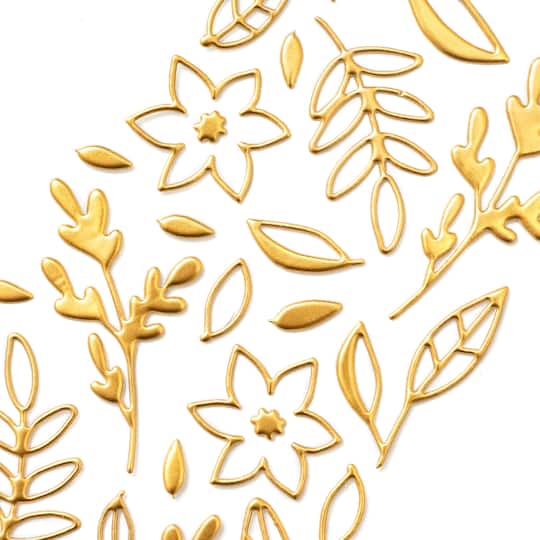 12 Pack: Gold Flower Puffy Stickers by Recollections™